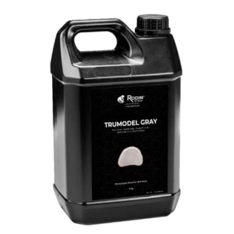 Rodin TruModel 3D Printer Resin, Gray, 4kg Bottle, 1/Pk. Engineered for restorative
