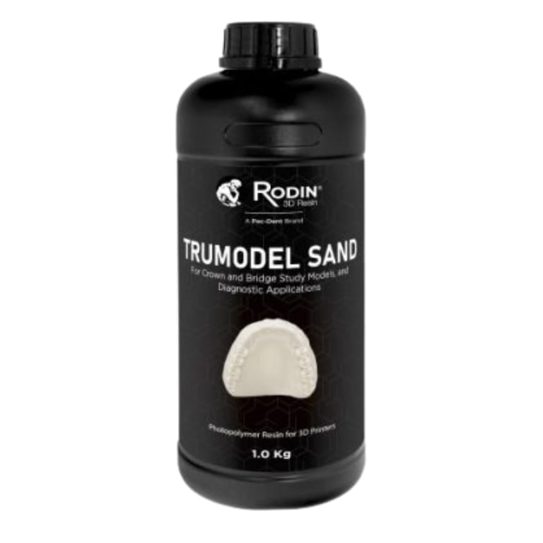Rodin TruModel 3D Printer Resin, Sand, 1kg Bottle, 1/Pk. Engineered for restorative
