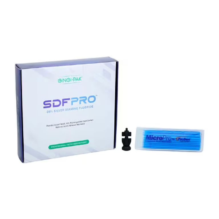 SDF Pro 38% Silver Diamine Fluoride Solution, 0.1mL Unit Dose, 30/Pk. Includes 50 micro