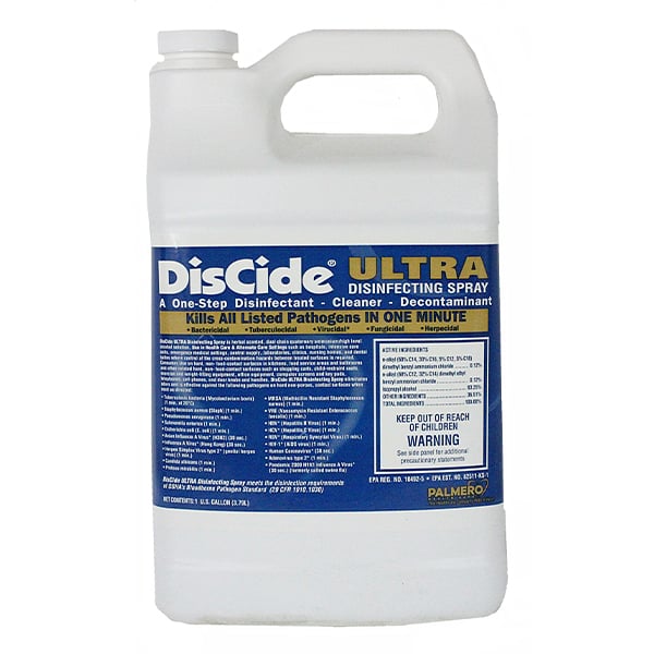 DisCide Ultra 1 Gallon Disinfectant. Hospital-level, one-step, ready-to-use quaternary ammonium
