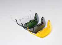 Eyesavers Protective Safety Glasses - Green Frame/Green Lens. Economical, durable "no frills" eye