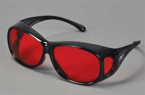 Oasis Bonding Eyewear - Black Frame/Reddish-Orange Bonding Lens. Attractive over-the-glass style