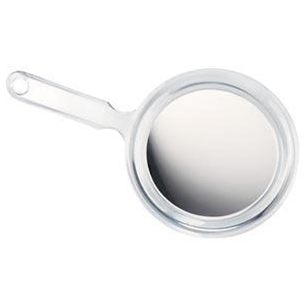 Palmero Hand Mirror, Double-sided hand mirror. A standard mirror on one side and a 2X magnifying