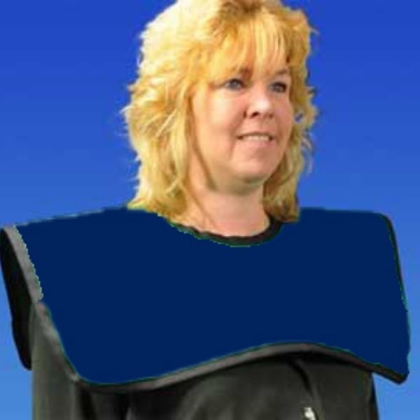 Palmero Adult Cling Shield Pano-Cape Apron, Royal, 23 1/2" x 7 1/2", Lays over the shoulders
