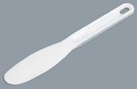 Palmero Alginate Spatula - Short Handle 7-1/2", A plastic, broad blade spatula with medium flex