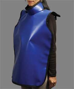 Palmero Adult ProtectAll x-ray apron with collar, Steel Grey Vinyl with black binding, 0.3 mm