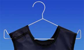 Palmero Economy Apron Hanger, White-coated steel hanger. Can be used with our adult and child