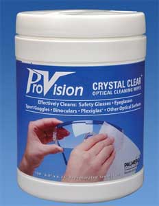 ProVision Pro-Vision Optical Cleansing Wipes 6" x 6 3/4" 160/Can. Crystal Clear, Premoistened