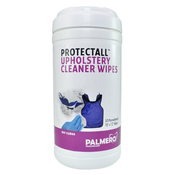 Protectall Upholstery Cleaner Wipes 10" x 12", 50/Canister. Pre-Moistened Wipes with water-based
