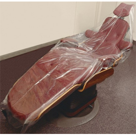 Protex 40" x 85" Full Chair Protector, Clear Plastic, 175 drapes folded in half on a 20" wide