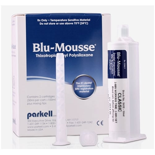 Blu-Mousse Scent-Free Classic (2-minute set), 2 - 50 mL Cartridges, STANDARD Non-Split (Total vol