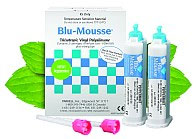 Blu-Mousse Peppermint Scent, Classic (2-minute set) in SPLIT Cartridges. Thixotropic VPS Bite