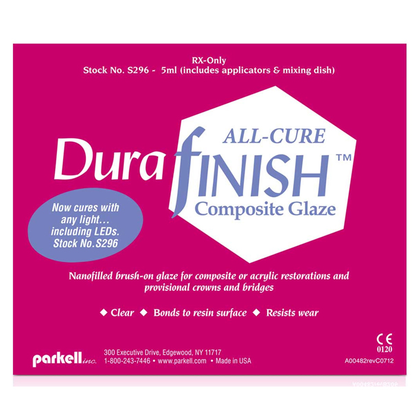 DuraFinish All-Cure Composite Glazes, 5 ml glaze & accessories. Clear nano-filled brush-on glaze