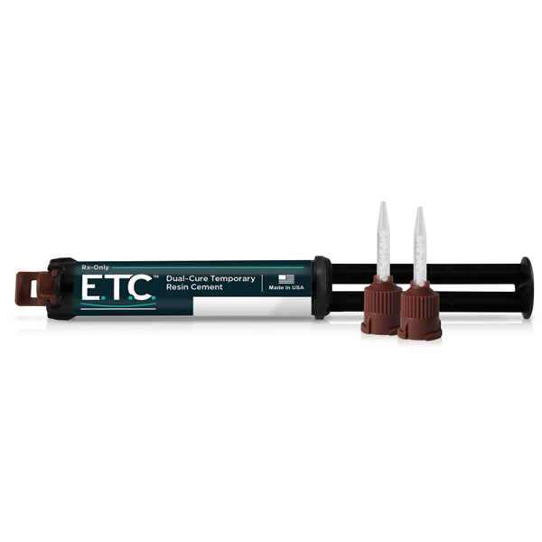 E.T.C. Easy Temporary Cement, Translucent shade, 5 ml syringe. Eugenol-free. Package include 1