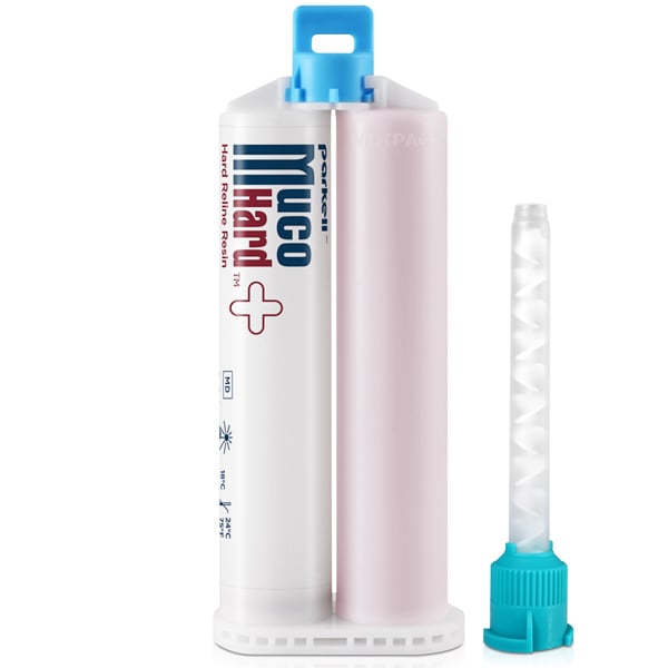 MucoHARD+ 50 ml Split Cartridge Resin Refill with Mixing Tips, Self