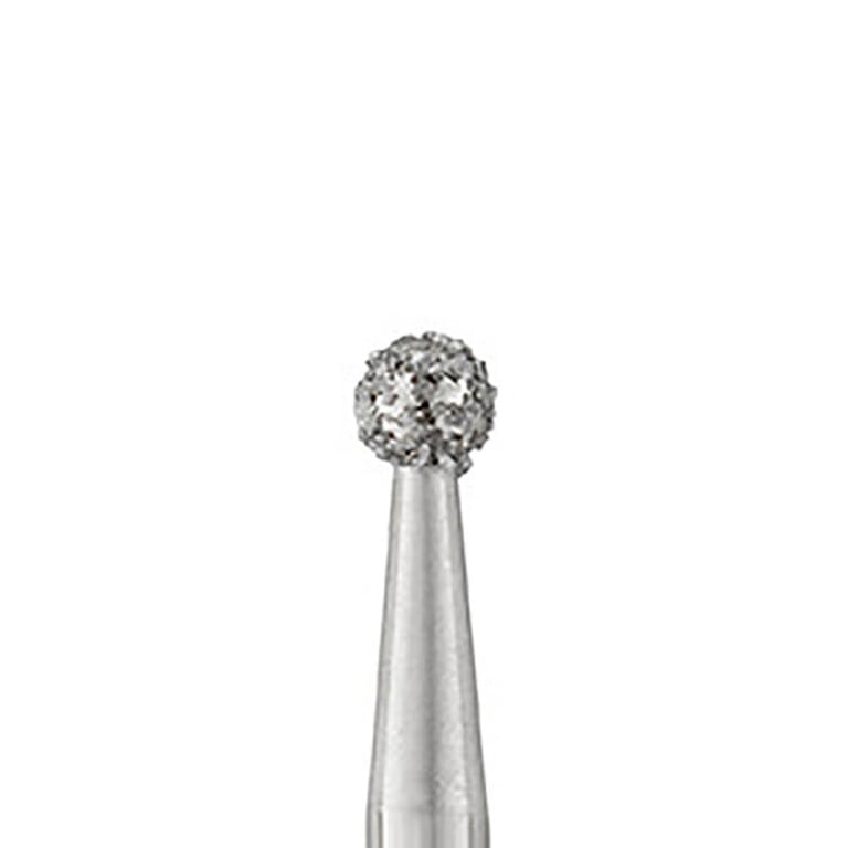 Parkell #801.018 Coarse Grit Round Diamond Bur, 10/Pk. Diameter 1.8mm, head length 1.7mm. Designed