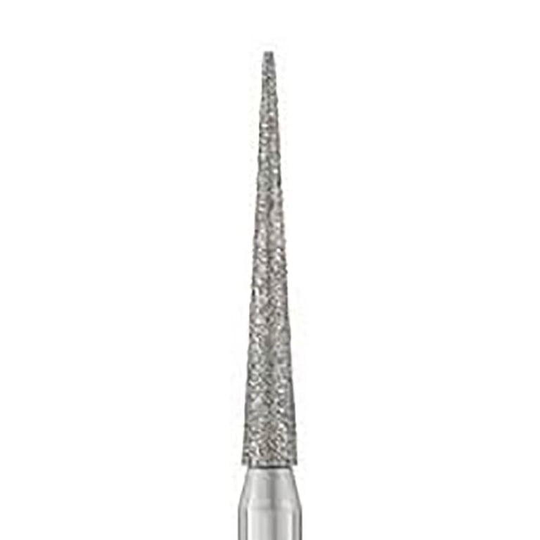 Parkell #859.014 Extra Fine Grit Needle Shaped Diamond Bur, 10/Pk. Diameter 1.4mm, tip diameter