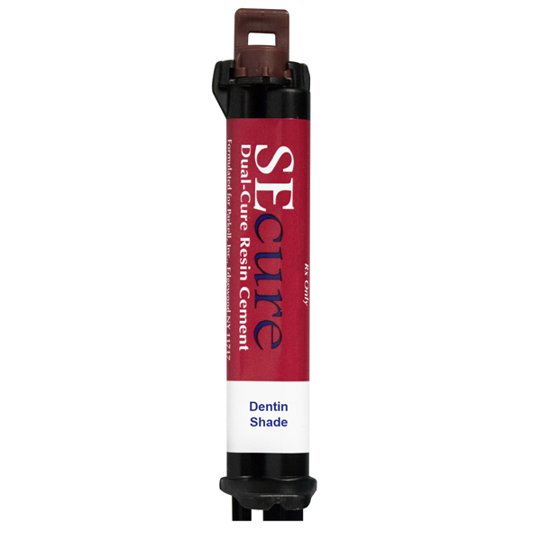 SEcure Dentin shade dual-cure resin cement, 9 gm syringe & 10 mixing tips