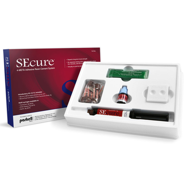 SEcure Resin Cement System Kit, dual-cure, with Translucent shade. Kit includes 3 ml bottle