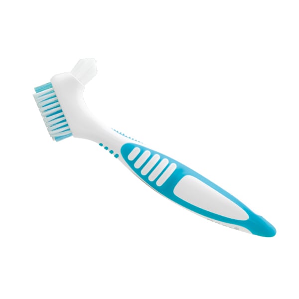 Paro Clinic Denture Brush, Two-sided, Blue and Pink, 9/Pk. The combination of hard and soft