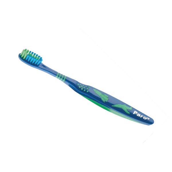 Paro Junior Toothbrush, Soft, Flexible Neck, 1/Pk. Small and special rounded brush head to access