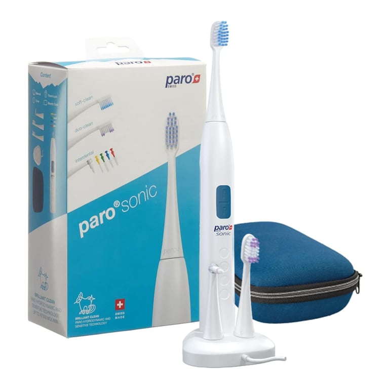 Paro Total Sonic Care System - 2 Brush Heads, 1 Interdental Isola F Set. Sensitive and whitening