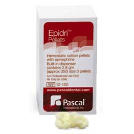 Epidri #3 Yellow Cotton Retraction Pellets impregnated with 1.9 mg Racemic Epinephrine, Box of 350