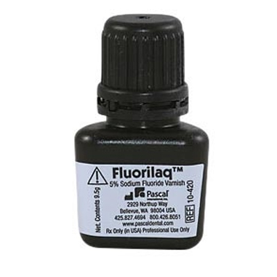 Fluorilaq Squeeze bottle, 9.5 ml, bubblegum flavor 5% Sodium Fluoride varnish with Xylitol. New