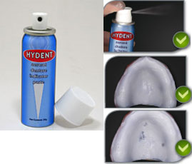 Hydent Aerosol Denture Indicator Paste. Fast, Accurate, Even Application. Mint Flavor, White. 30