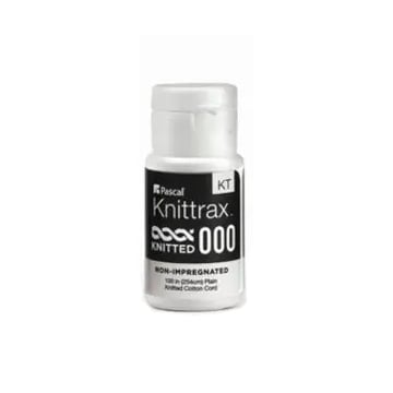 Knit-Trax Plain #000 Ultra Thin Retraction Cord, 100"/Bottle. 100% cotton cord is knitted into