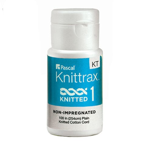 Knit-Trax Plain #1 Medium Retraction Cord, 100"/Bottle. 100% cotton cord is knitted into