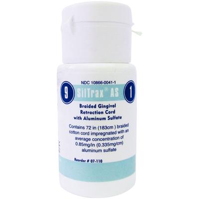 Sil-Trax A.S. #9/#1 Medium Braided Retraction Cord with Aluminum Sulfate, 72" bottle of cord