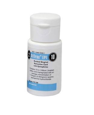 Sil-Trax EPI #10/#2 Thick Braided Retraction Cord with Epinephrine, 72" bottle of cord