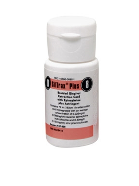 Sil-Trax Plus #8/#0 Thin Braided Retraction Cord with Epinephrine and Zinc Phenolsulfonate, 72"