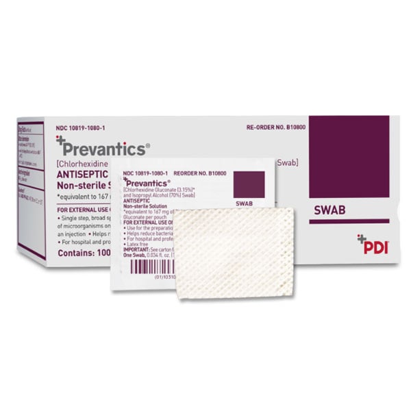 Prevantics Antiseptic Prep Pad 3.15% / 70% Strength Nonwoven Gauze, 2 x 2.5", 100/Pk. Individual