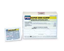 Super Sani-Cloth Large Wipes (5" x 8") INDIVIDUAL PACKETS, 50/Box. High Alcohol (55%). EPA reg