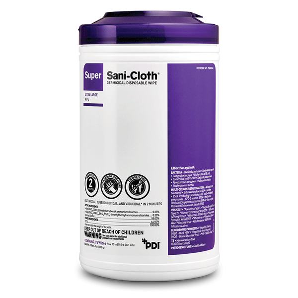 Super Sani-Cloth Extra-Large Wipes (7.5