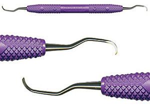 Amazing Gracey 1/2 DE Gracey Curette, 6 1/2" long. 3/8" Diameter Resin Purple Handle. Designed