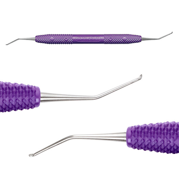 Cruise Line 1/2 ER O'Hehir Curette with Purple Handle. Small scoop blades with 310 degree radiused