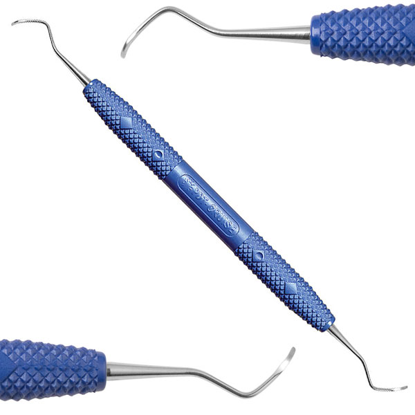 Cruise Line 13/14 McCall Curette with Large 3/8" diameter Resin Handle, Nautical Blue