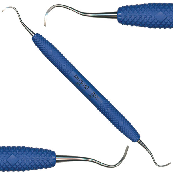 Cruise Line 17/18 McCall Curette with Large 3/8" diameter Resin Handle, Nautical Blue