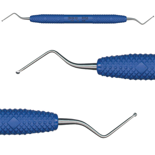 Cruise Line 9/10 O'Hehir Curette with Blue Handle. Small scoop blades with 310 degree radiused