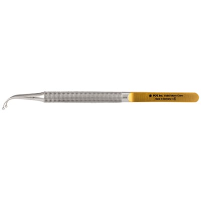 PDT Micro Surgical Corn Suture Plier, Diamond Dusted. Pliers have a loop to hold soft tissue