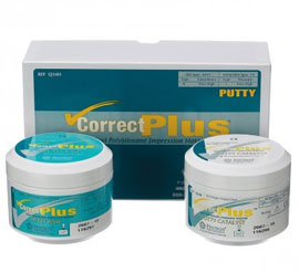 Correct Plus Putty Hydrophilic Impression Material: 1 - 230 mL Jar each - Putty Base & Catalyst