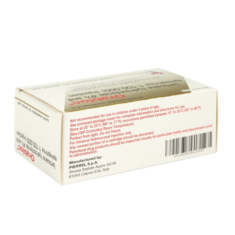 Orabloc Articaine HCl 4% with Epinephrine 1:100,0