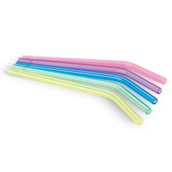 AcuTips Disposable Air/Water Syringe Tips - Assorted Neon Colors, 250/Pk. No adapter required