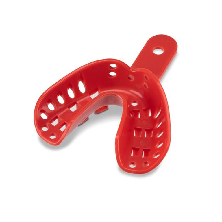 Algi-Lock Ortho Impression Trays - Perforated PEDO SMALL Upper, Red, 50/Pk. Trays provide extra