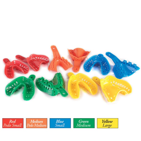 Algi-Lock Ortho Impression Trays - Perforated MEDIUM Upper, Green 50/Pk. Trays provide extra