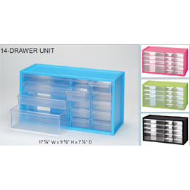 BenchTop Countertop Storage Cabinet with 14 Drawe