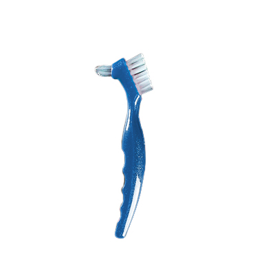 CareBrush Blue Angled Standard Denture Brushes With Ergonomic Handle, Pack of 12 denture brushes